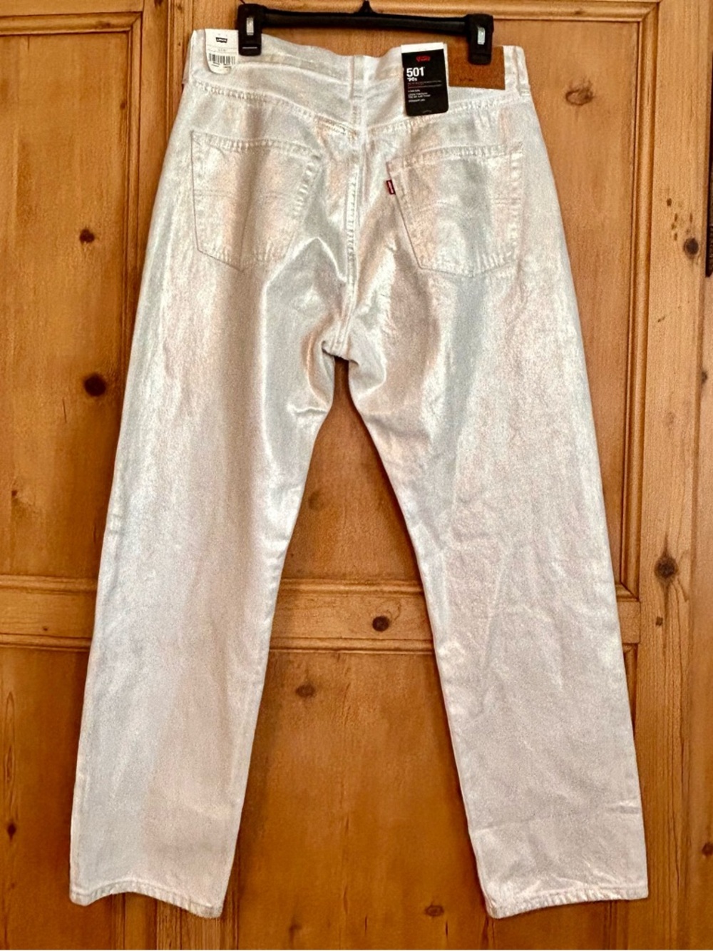 Levi’s Women’s 501 90’s Mid Rise Straight Leg Cotton Gold Foil Jeans Sz 31 x 30